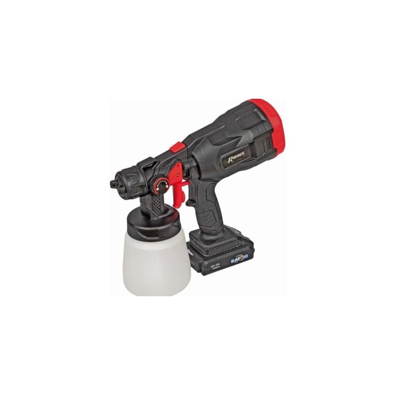 Ribimex - Pistolet à peinture R-BAT20 avec chargeur et batterie 2 amp