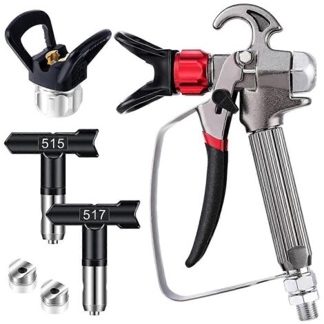 Pistolet à peinture sans air, kit de 5 pistolets à peinture haute pression sans air