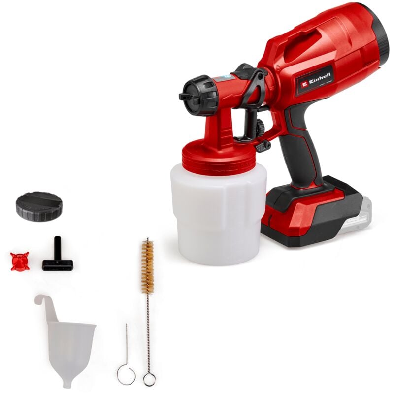 Einhell - Pistolet à peinture sans fil tc-sy 18/60 Li Solo - Power X-Change (18V, réservoir 100mL, 2 buses) Livré sans Batterie ni Chargeur