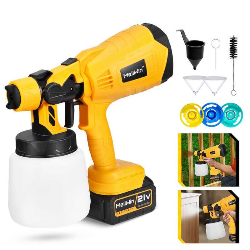 Onevan - Pistolet à Peinture,1000 ml pulvérisateur de Pistolet électrique , 3 Buses pour Maison Armoires Clôtures Plafonds