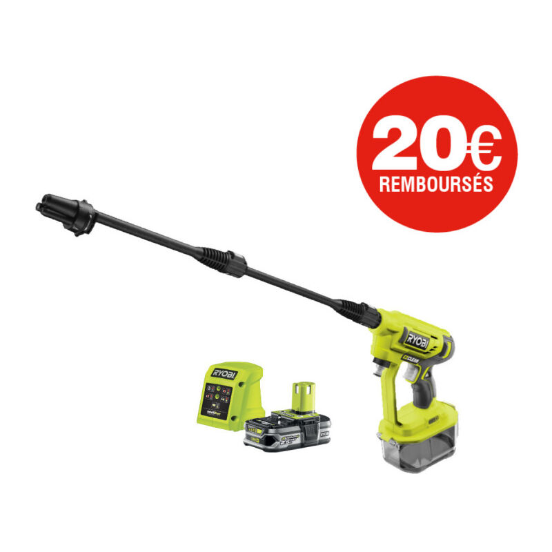 Pistolet à pression Ryobi 18V One+ - 1 batterie 2.5Ah 1 chargeur RY18PW22A-125