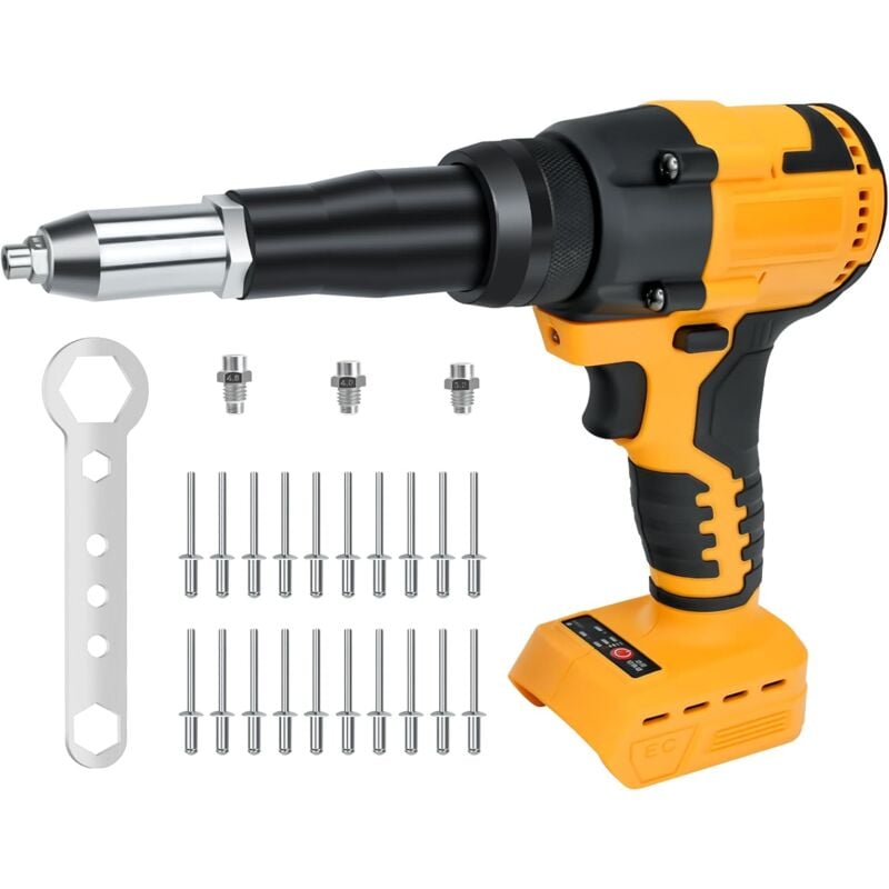 Pistolet à riveter professionnel pour Dewalt 20 V - Pistolet à riveter électrique haute performance pour métal, plastique