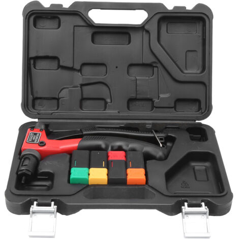 Pistolet à Rivets à sertir avec Jeu d'Outils de Réparation M3 M4 M5 M6 - Noir et Rouge