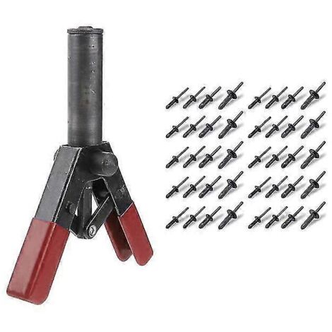 Pistolet à rivets en plastique, kit de riveteuse manuelle en polyéthylène de 6,3 pouces pour la fixation de panneaux de porte et de garnitures automobiles avec 40 rivets en plastique POM E7D4 - Pannea