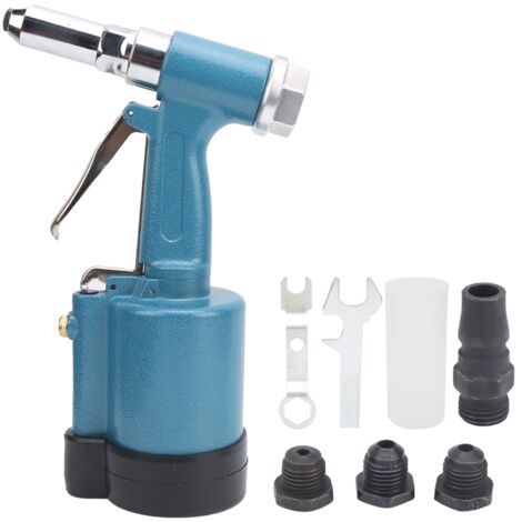 Pistolet à rivets pneumatique professionnel 3‑mâchoires pour structure aéronautique en aluminium hydraulique bleu style japonais
