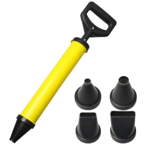 Pistolet à silicone, seringue à mortier, pistolet d'application de chaux, seringue à mortier + 4 buses