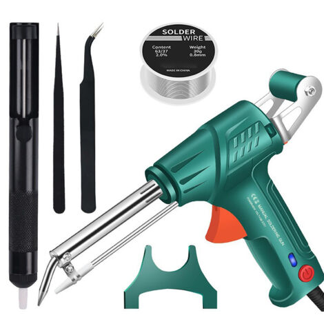 Pistolet à souder, fer à souder électrique portatif de 60W, kit de soudure à l'étain multifonction à envoi automatique pour les réparations de soudure électronique DIY