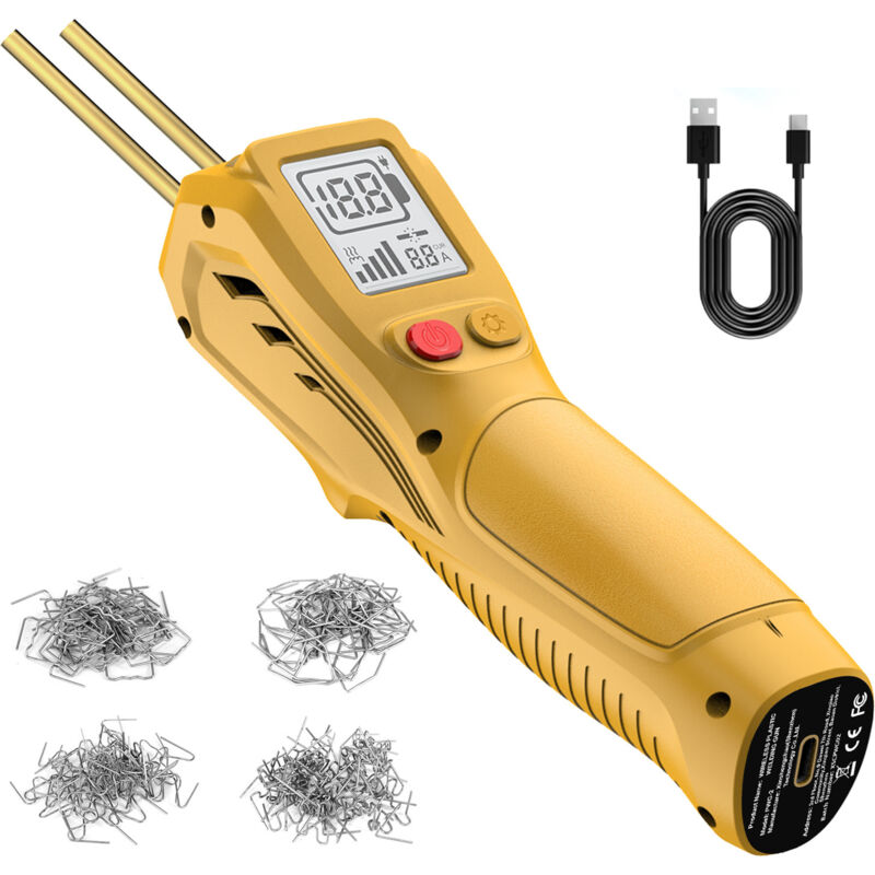Cordless Plastic Welding Gun With LCD Screen – Repair Kit With 200 Staples, USB Rechargeable Battery, For Bumpers and Plastics