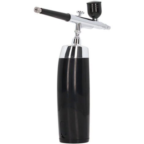 Pistolet aérographe rechargeable USB portable, pinceau à air professionnel pour maquillage, manucure et nail art, noir.