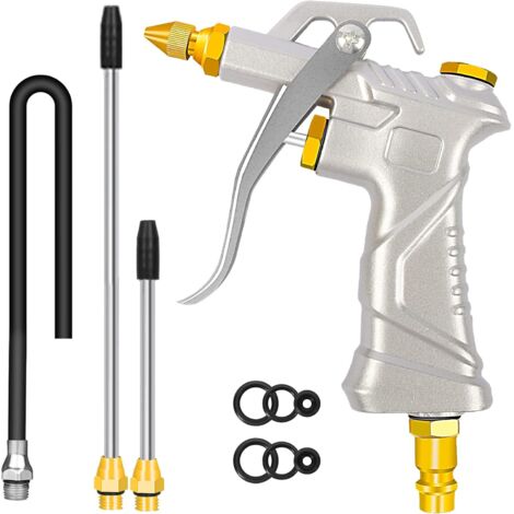 Pistolet Air Comprimé Industriel Avec RéGlable En Laiton, Rallonge De Tuyau Soufflage Universel, Accessoires Pour Compresseur D'Air Pneumatique, Outil DéPoussiéRage, Buse Soufflage. - 10.5 cm x 14 2