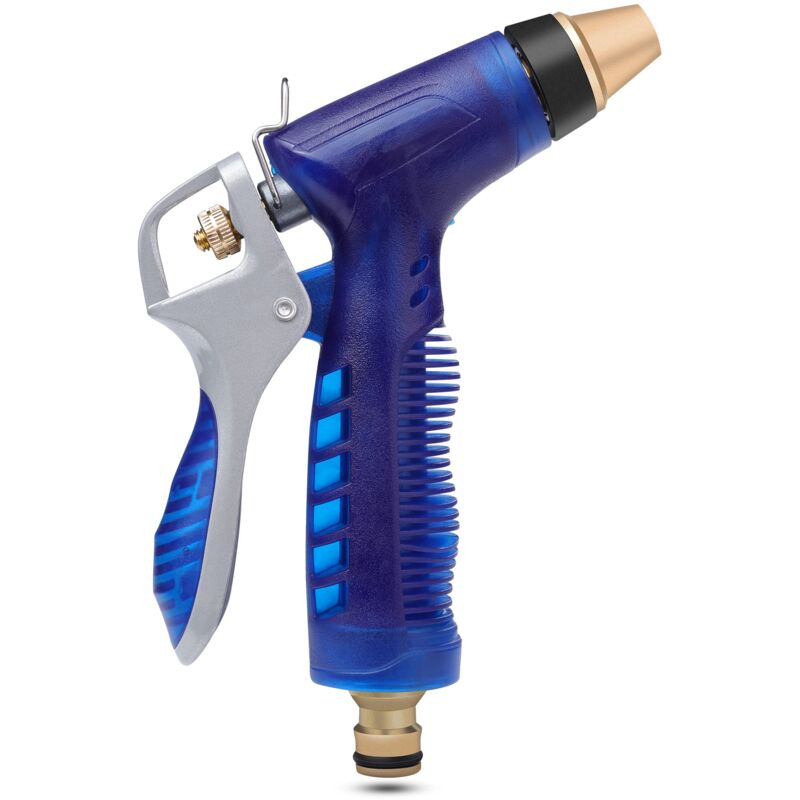 Pistolet Arrosage Jardin Lance Tuyau Embout Metal Lavage Voiture Pistolet d'Nettoyage Jetnozzle Tête Haute PressionJet d'eau Bleu