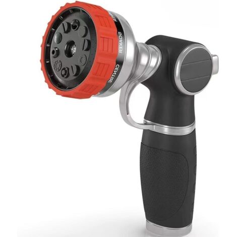 Pistolet d'arrosage à 8 jets différents, pulvérisateur haute pression avec poignée ergonomique, arroseur portatif étanche pour l'irrigation du jardin-AquaForge