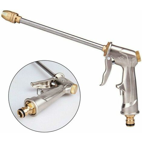 Pistolet d'arrosage à Haute Pression pour Eau de Jardin avec buse en Laiton, Parfait pour Laver/arroser Les pelouses et Les Jardins/trottoirs - Pistolet de Jardinage Long