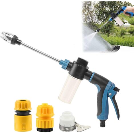 Pistolet d'arrosage haute pression pour lavage auto, outil de lavage auto domestique, pistolet d'arrosage, buse de pistolet à eau, trois modes, arrosage manuel du jardin (bleu)
