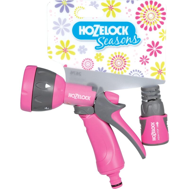 Hozelock - Multi Spray seasons Fuchsia + raccord d'arrêt 15mm