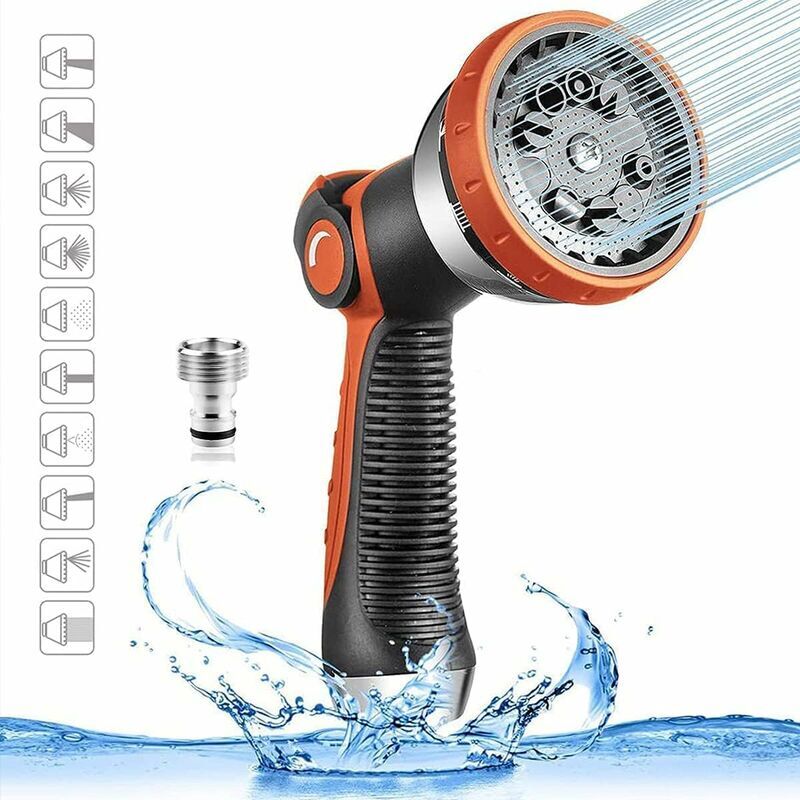 Pistolet d'Arrosage Jardin,Pistolet Tuyau d'Arrosage,10 Modes d'Arrosage,Réglable Pistolet Arrosage Haute Pression pour Arrosage Pelouse, Lavage de