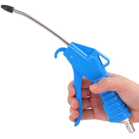 Pistolet de dépoussiérage pneumatique haute pression, pistolet de dépoussiérage puissant, pistolet de dépoussiérage bleu avec poignée renforcée et tube court, noyau en cuivre.
