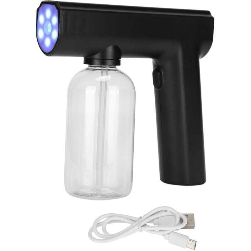 Pistolet de désinfection par atomisation sans fil, pulvérisateur électronique rechargeable à nano-pulvérisateur à lumière bleue pour la maison