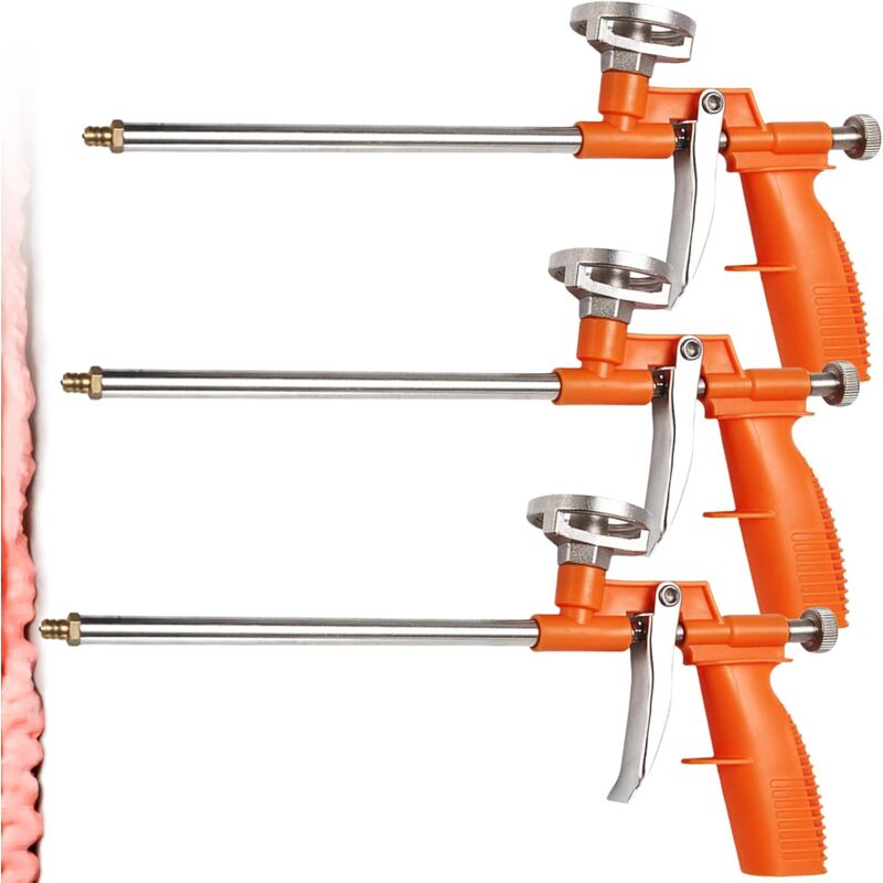 Pistolet de dosage professionnel en polyuréthane - Pistolet à mousse de construction - En métal - Avec poignée ergonomique en plastique - Pour