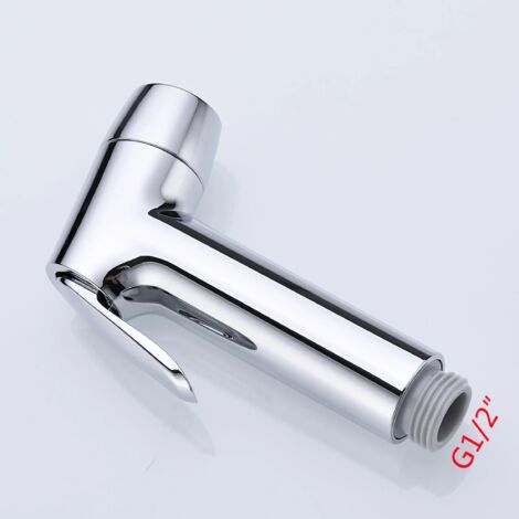 Pistolet de douchette bidet portable (chrome) noir à double jet d'eau, douchette de toilette, robinets de bidet portables, accessoire de bidet de voyage