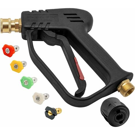 Pistolet de Lavage Haute Pression 4000 PSI avec 5 Embouts de Buse d'eau, Pistolet de Nettoyage de Pistolet de Lavage de Voiture pour Nettoyage