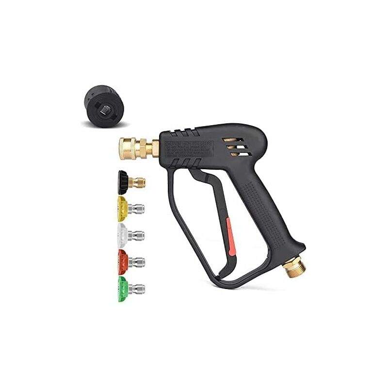 Pistolet de Lavage Voiture Haute Pression 4000 psi avec 5 Embouts de Buse d'eau, Pistolet de Nettoyage de Pistolet de Lavage de Voiture pour Kit