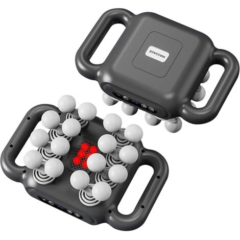 Pistolet de Massage à 16 Têtes, avec 3 Modes et 9 Vitesses Réglables, Masseur avec Lumière Rouge pour Soulager Les Tensions Musculaires et La Fatigue pour Le Dos, La Taille