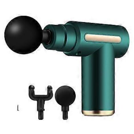 Pistolet de massage électrique pour les fascias, appareil de massage à domicile, relaxant musculaire, pistolet de massage pour les fascias cervicaux (vert foncé) - AquaForge
