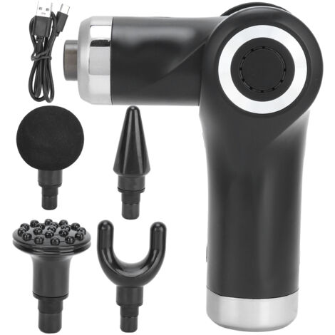 Pistolet de massage musculaire électrique pliable et portable pour tissus profonds (Noir)