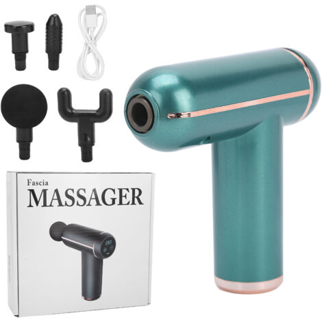 Pistolet de Massage Musculaire Électrique Portable avec LCD Vert - Soulagement des Douleurs