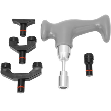 Pistolet de Massage Musculaire en Forme de T pour Jambes et Bras, Soulagement des Douleurs et Massage des Tissus Profonds, Design Ergonomique - Gris