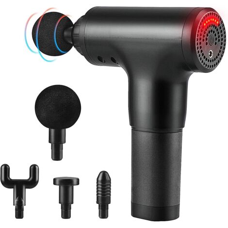 Pistolet de Massage Musculaire, Massage Gun Masseur de Muscle Profonds Deep Tissue Percussion Muscle Massager avec 4 Têtes de Massage Soulager Douleurs et Raideurs Musculaires-Fei Yu