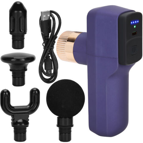 Pistolet de Massage Musculaire Portable Mini, 4 Vitesses, Silencieux, pour Tissus Profonds et Relaxation