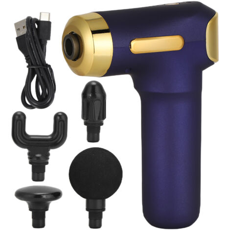 Pistolet de Massage Musculaire Profond avec 4 Embouts Interchangeables pour Raideurs Musculaires