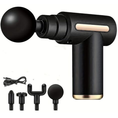 Pistolet de massage par percussion professionnel et puissant pour le sport, les muscles, les tissus profonds, les fascias, le cou et le dos. Appareil de massage par vibrations profondes de poche.