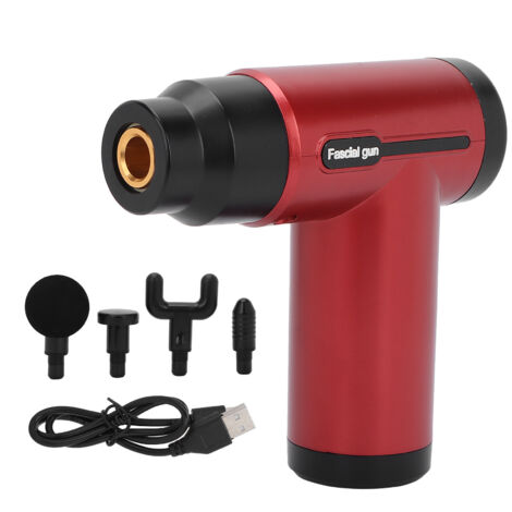 Pistolet de Massage Percussion Musculaire Profonde - Masseur Electrique pour Douleurs Musculaires (Rouge)