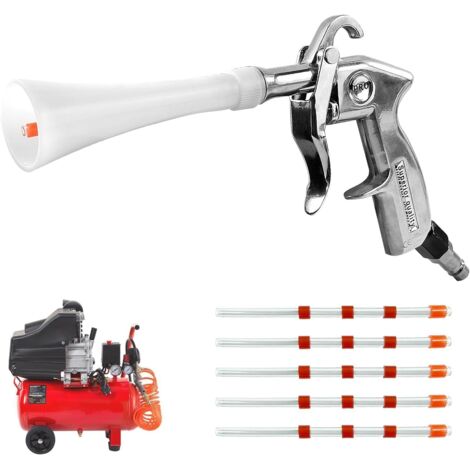 Pistolet de Nettoyage à Air Comprimé, 6-9,2 Bar Pistolet Air Comprimé, Haute Pression Soufflette Air Comprimé avec 5 Tubes, pour Nettoyer les Voitures, Les Sols et Les Plafonds