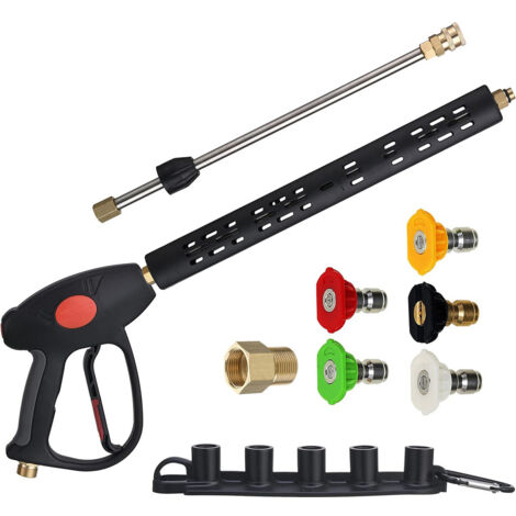 Pistolet de nettoyage à eau haute pression M22 avec rallonge, 5 embouts, 101,6 cm (40 pouces), 276 bar (4000 PSI)