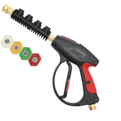 Pistolet de nettoyage haute pression, 4000 PSI, avec buses à eau haute pression de 4 couleurs pour une pulvérisation directe et une application multifonctionnelle.