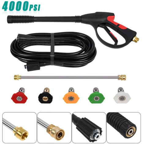 Pistolet de nettoyage haute pression 4000 PSI et kit de tuyau de nettoyage de 8 mètres pour pistolets de peinture automobile