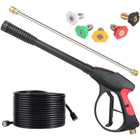 Pistolet de nettoyage haute pression pour voiture 4000 PSI, rallonge pour pistolet de nettoyage haute pression, tuyau d'arrosage et kit de buses