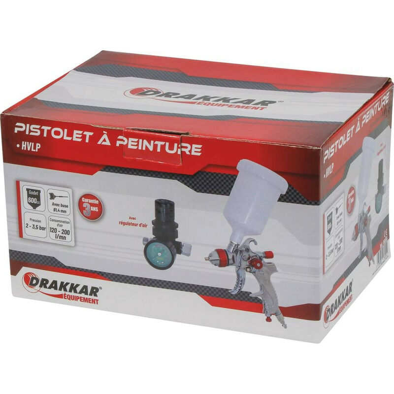 Drakkar Equipement - pistolet a peinture semi pro regulateur AIR-1.4mm S06555