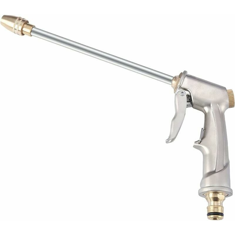 Linghhang - Pistolet à eau haute pression - Pistolet à eau haute pression pour lavage de voiture en métal argenté Pistolet à eau haute pression