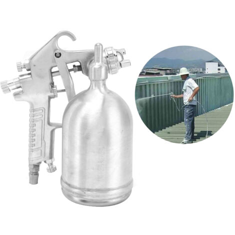 Pistolet de Pulvérisation avec Pot Alimenteur Gravité 200ml/s 150psi Kit Pneumatique Professionnel Maison et Garage