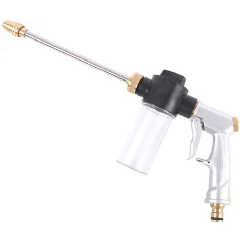 Pistolet de pulvérisation pour tuyau d'arrosage, buse à eau haute pression, pistolet à eau en mousse, distributeur de savon intégré pour lavage de voiture, douche pour animaux de compagnie, jardinage