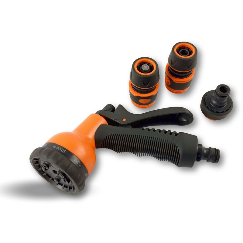 Kibros - Pistolet de pulvérisation 8 modes d'arrosage Connecteur tuyau par tétine - a l'unité - Type douche + accessoires