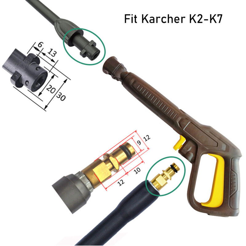 Pistolet de Rechange et Lance de Pulvérisation pour Karcher K2 K3 K4 K5 K6 K7 Nettoyeur Haute Pression, Quick Connect Jet d'eau Pistolet