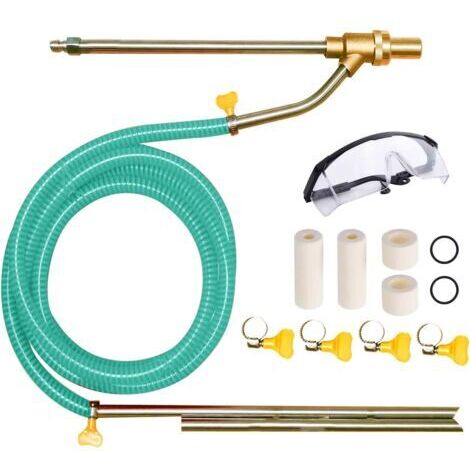 Pistolet de sablage 1/4' bleu – Kit pour nettoyeur haute pression – Acier inoxydable – Élimine rouille et graffiti sans poussière