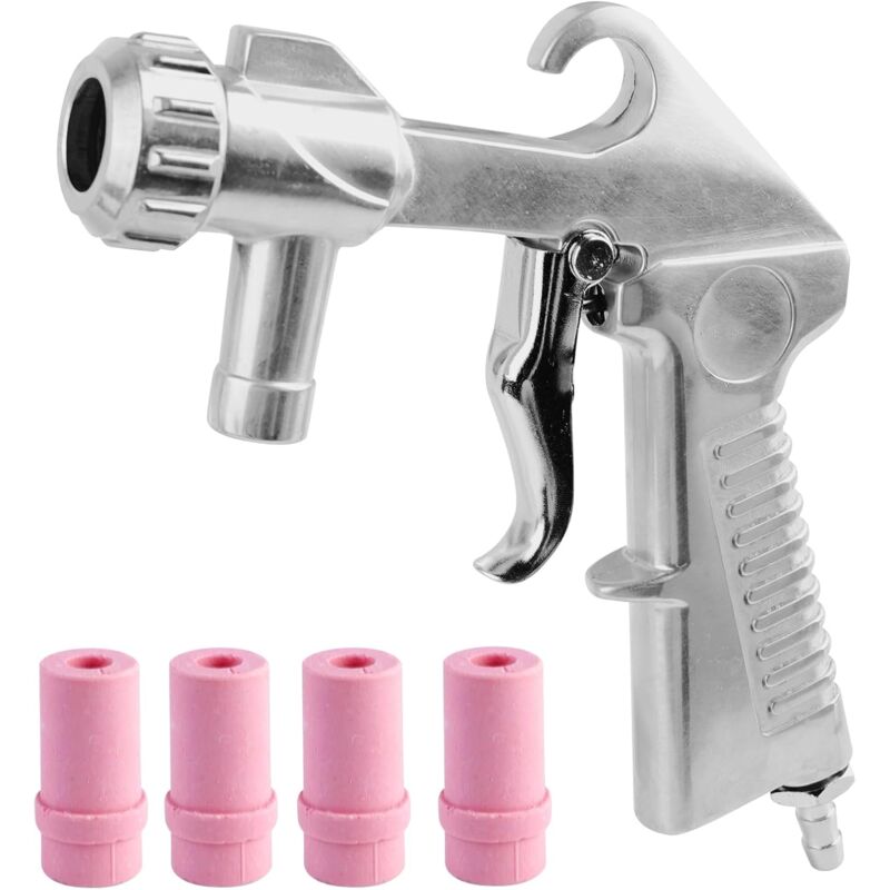 Shining House - Pistolet de sablage à air comprimé avec 4 buses (4,5 mm/5 mm/6 mm/7 mm) Kit d'outils pour sableuse