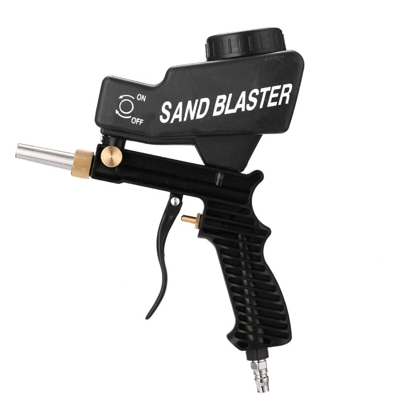 Decdeal - Pistolet de sablage par gravité portable Ensemble de sablage pneumatique Sableuse antirouille Petite sableuse noire